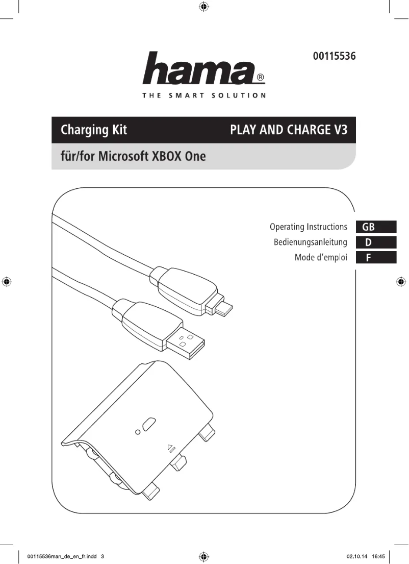 Page n°1 - Manuel utilisateur Hama Play and Charge Extra