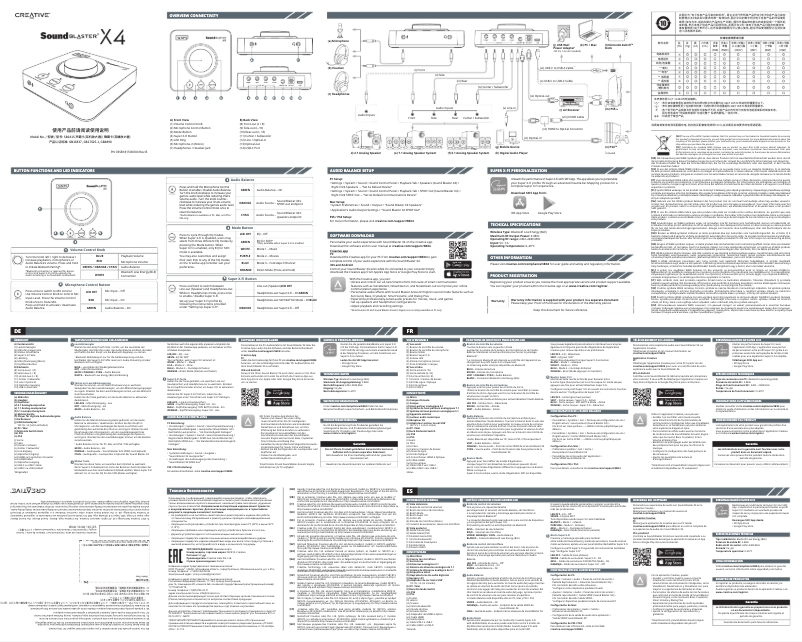 Page 1 de la notice Guide de démarrage rapide Creative Sound Blaster X4