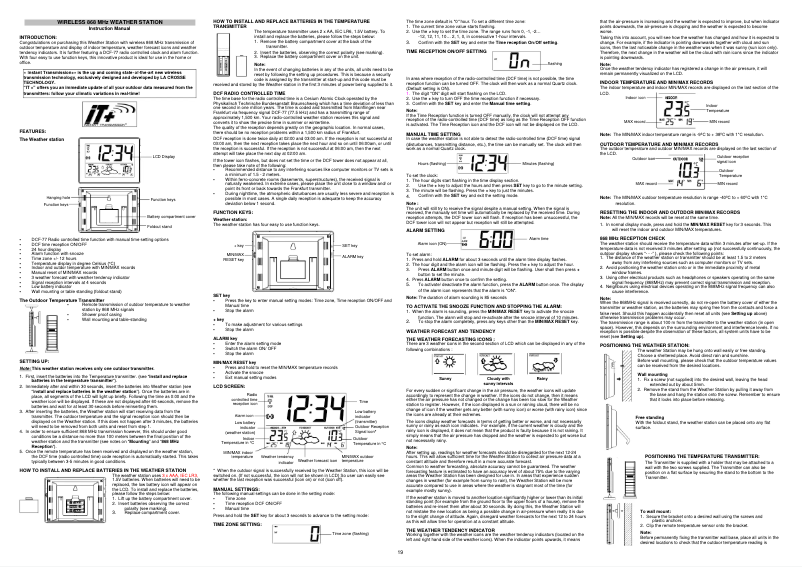 Image de la première page du manuel de l'appareil WS9180 IT plus