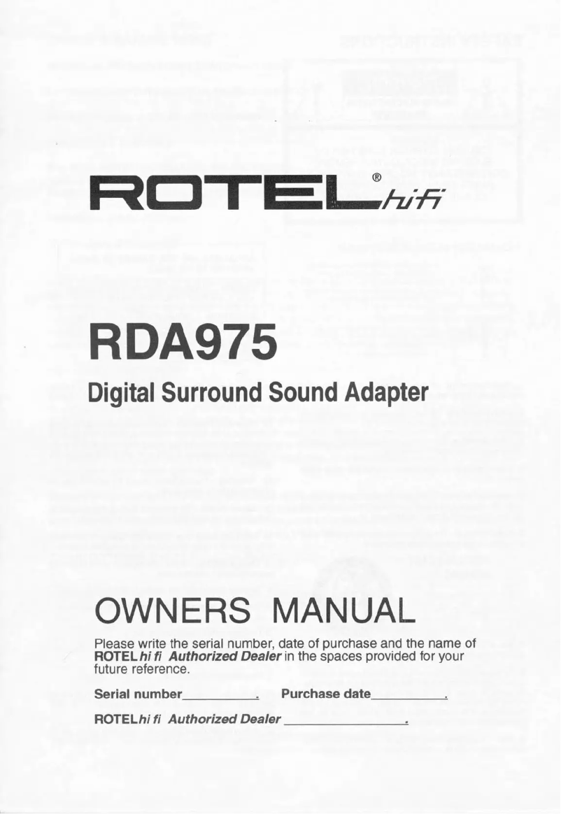 Image de la première page du manuel de l'appareil RDA975