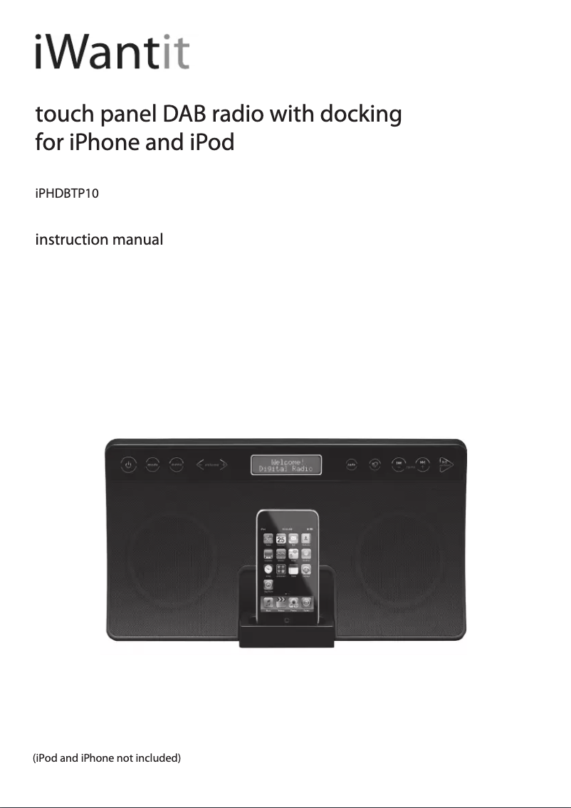 Image de la première page du manuel de l'appareil iPHDBTP10