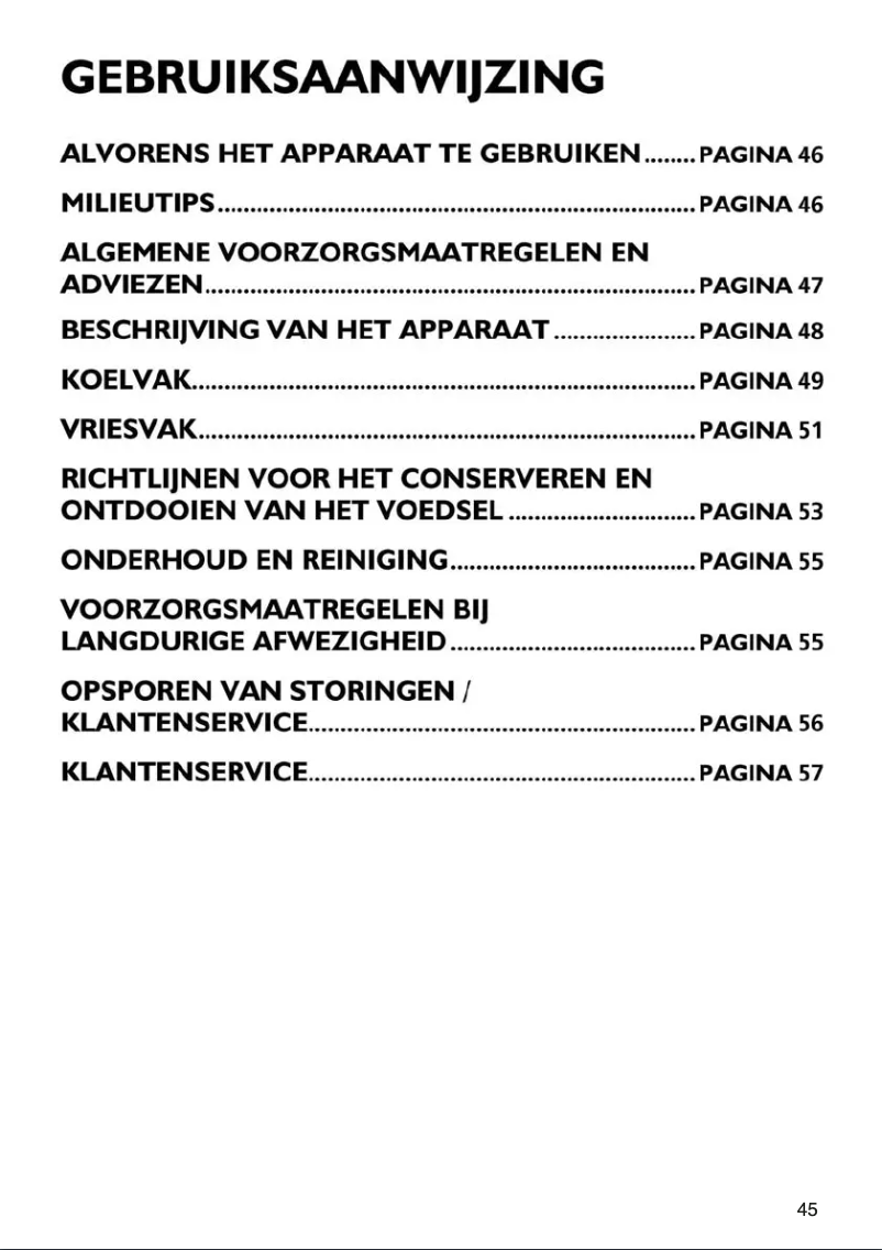 Page 1 de la notice Manuel utilisateur Whirlpool Frostig CFS 700 S