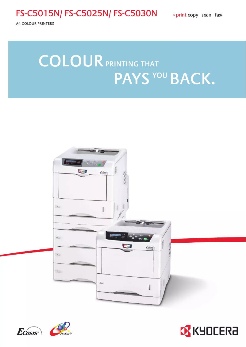 Image de la première page du manuel de l'appareil FS-C5025N