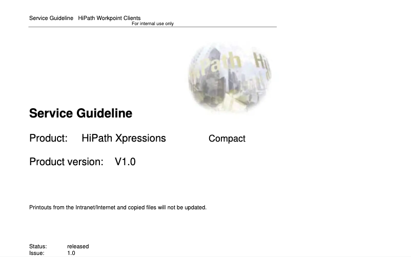 Image de la première page du manuel de l'appareil HiPath 3500