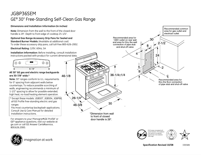 Image de la première page du manuel de l'appareil JGBP36SEMSS
