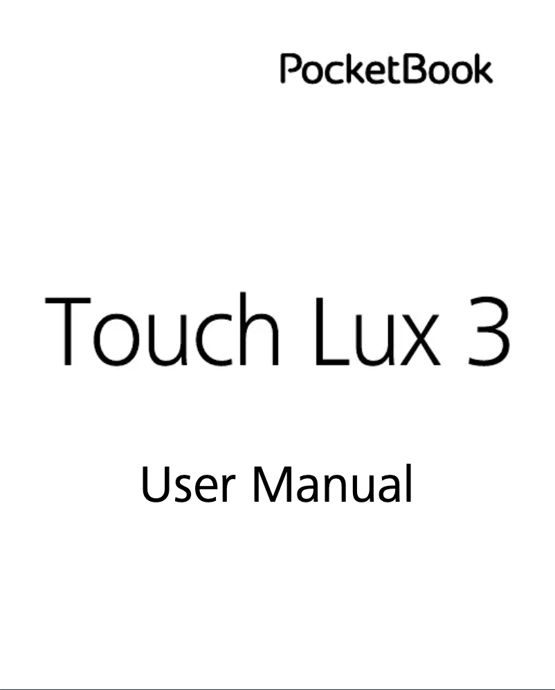 Page n°1 - Manuel utilisateur PocketBook Touch Lux 3