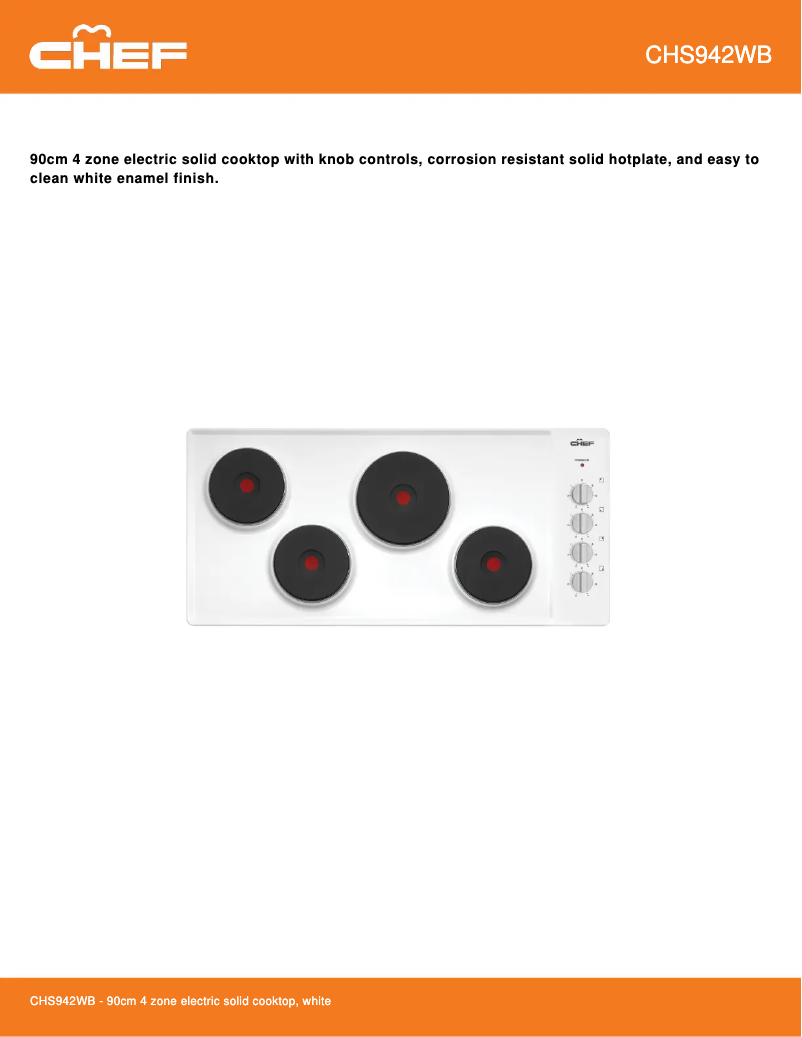 Página 1 del manual Ficha técnica Chef CHS942WB