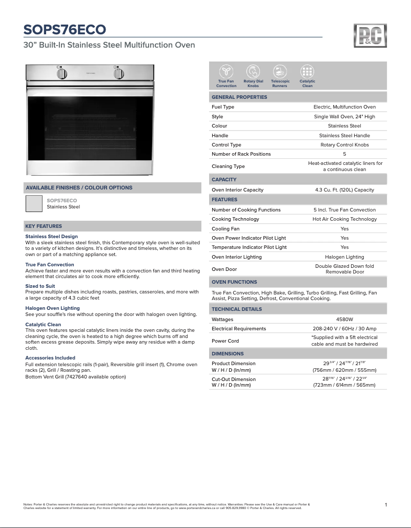Image de la première page du manuel de l'appareil SOPS76ECO