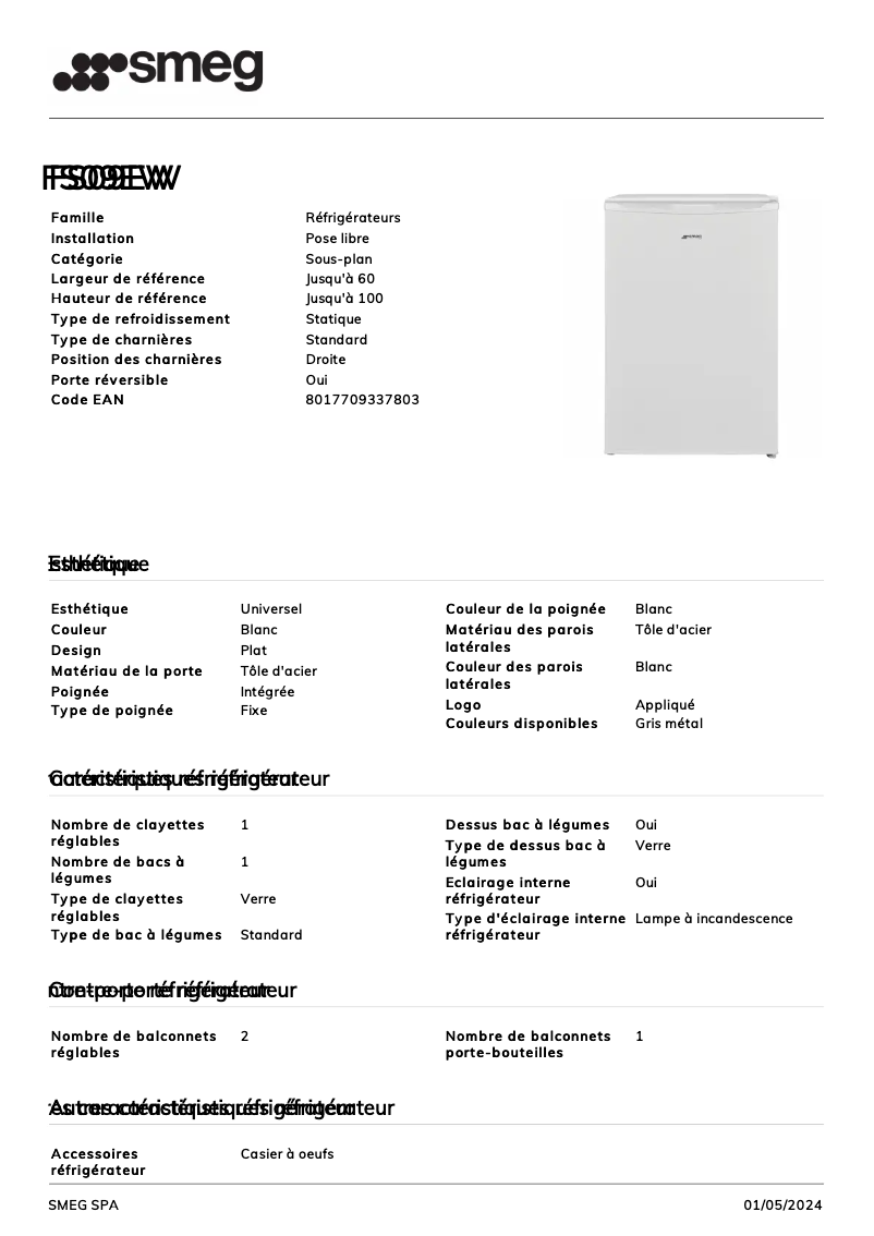 Image de la première page du manuel de l'appareil FS09EW