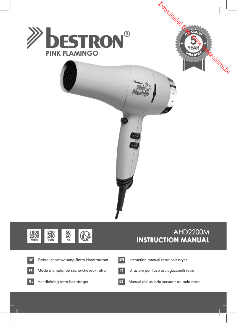 Image de la première page du manuel de l'appareil AHD2200M