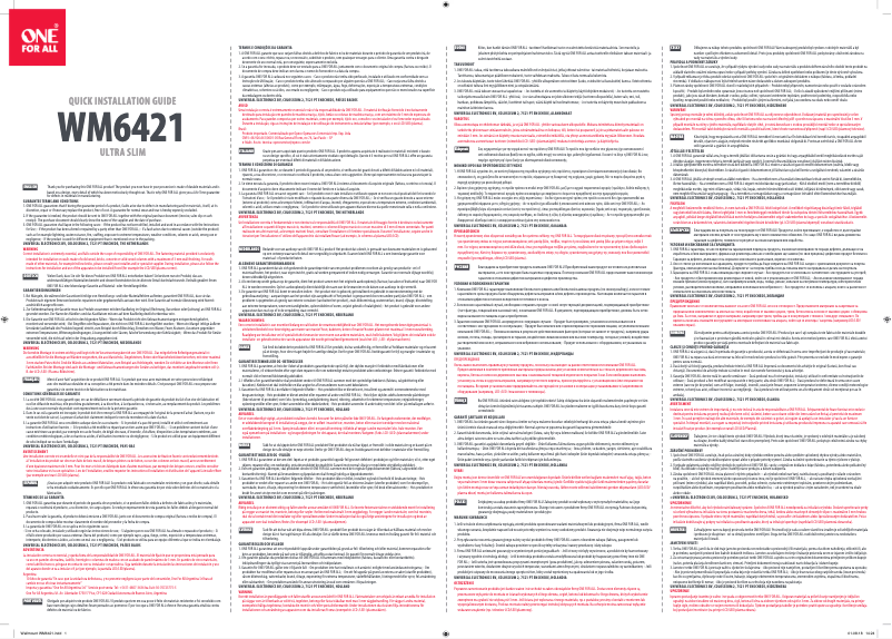 Page n°1 - Manuel utilisateur One for all WM 6421