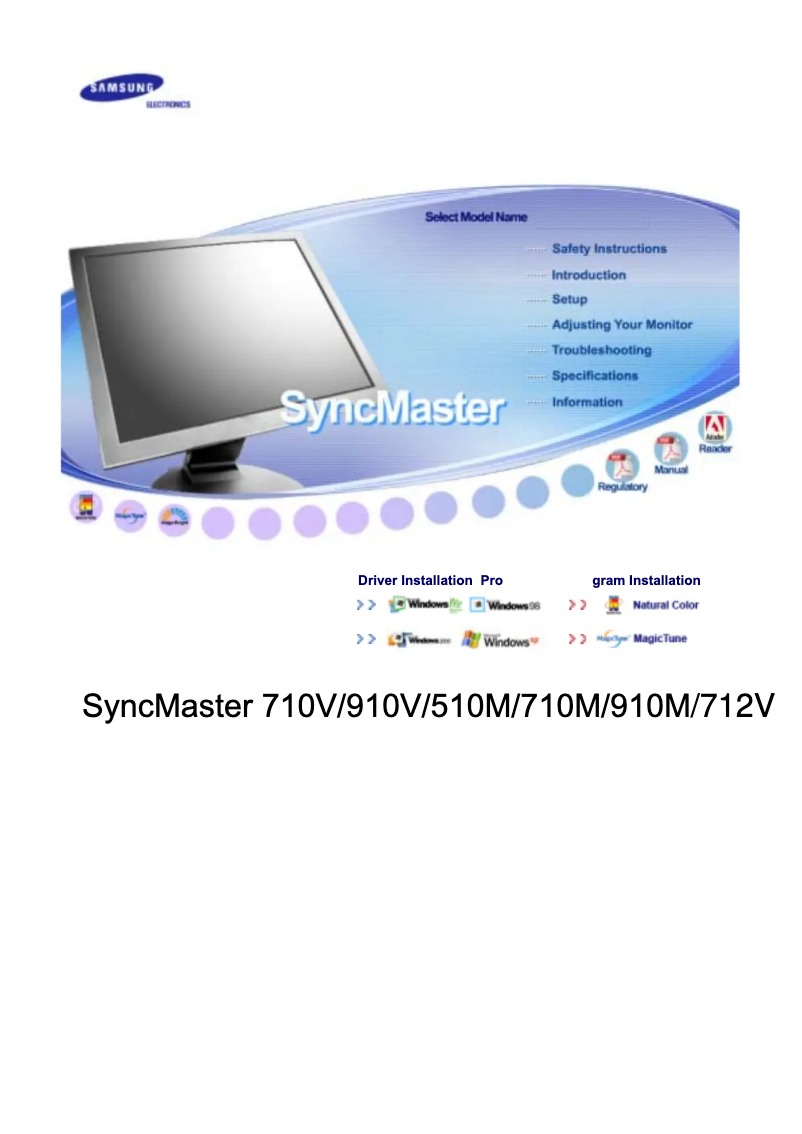 Page 1 de la notice Manuel utilisateur Samsung SyncMaster 715V