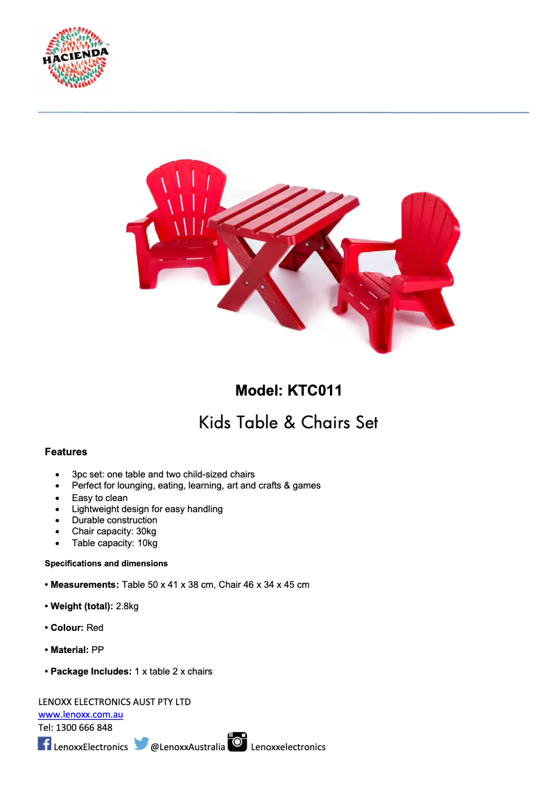 Page n°1 - Fiche technique Gem Toys KTC011