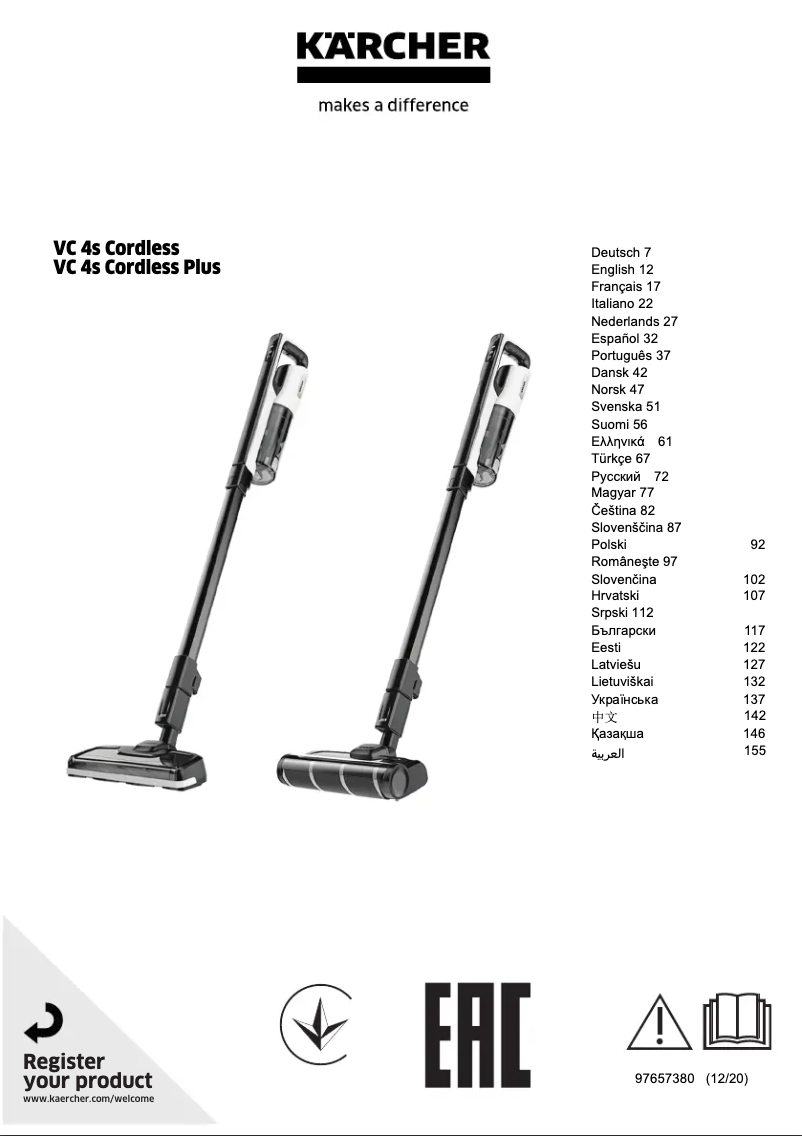 Page n°1 - Manuel utilisateur Kärcher VC 4s Cordless