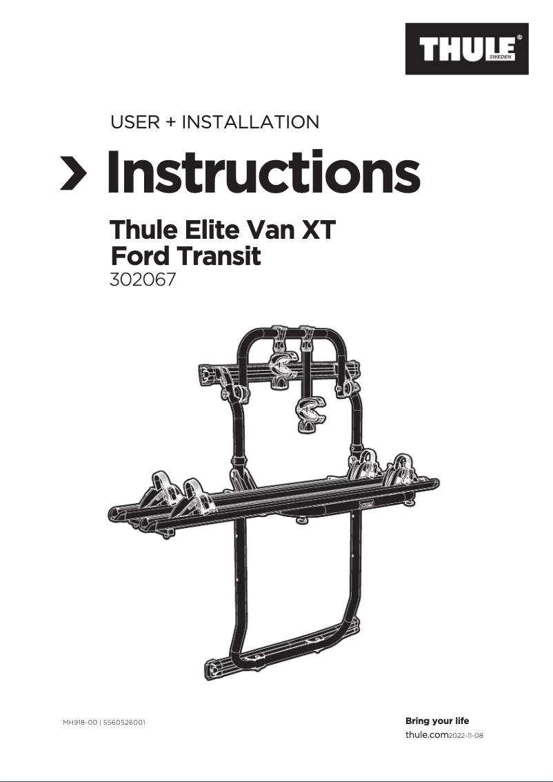 Page 1 de la notice Manuel utilisateur Thule Elite Van XT