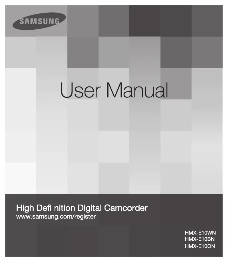 Page n°1 - Manuel utilisateur Samsung HMX-E10