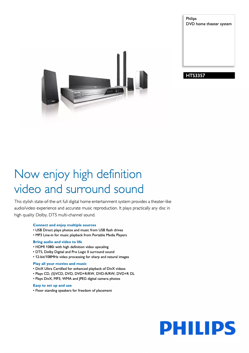 Imagen de la primera página del manual del dispositivo HTS3357