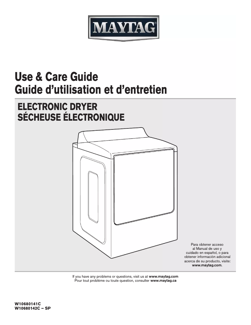 Page n°1 - Manuel utilisateur Maytag MEDB835DC