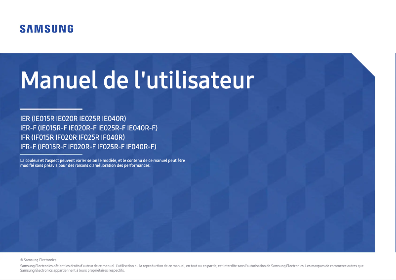 Page n°1 - Manuel utilisateur Samsung IF020R-E