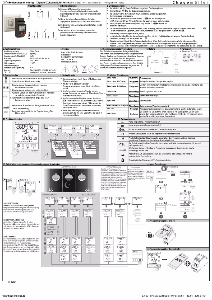Page 1 de la notice Manuel utilisateur Hugo Müller SC2823pro4