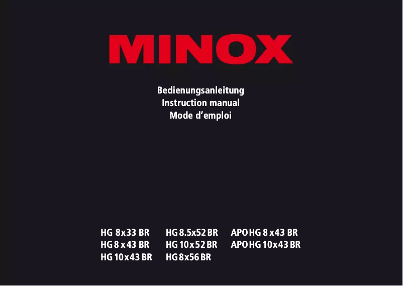 Page 1 de la notice Manuel utilisateur Minox HG 10x52 BR