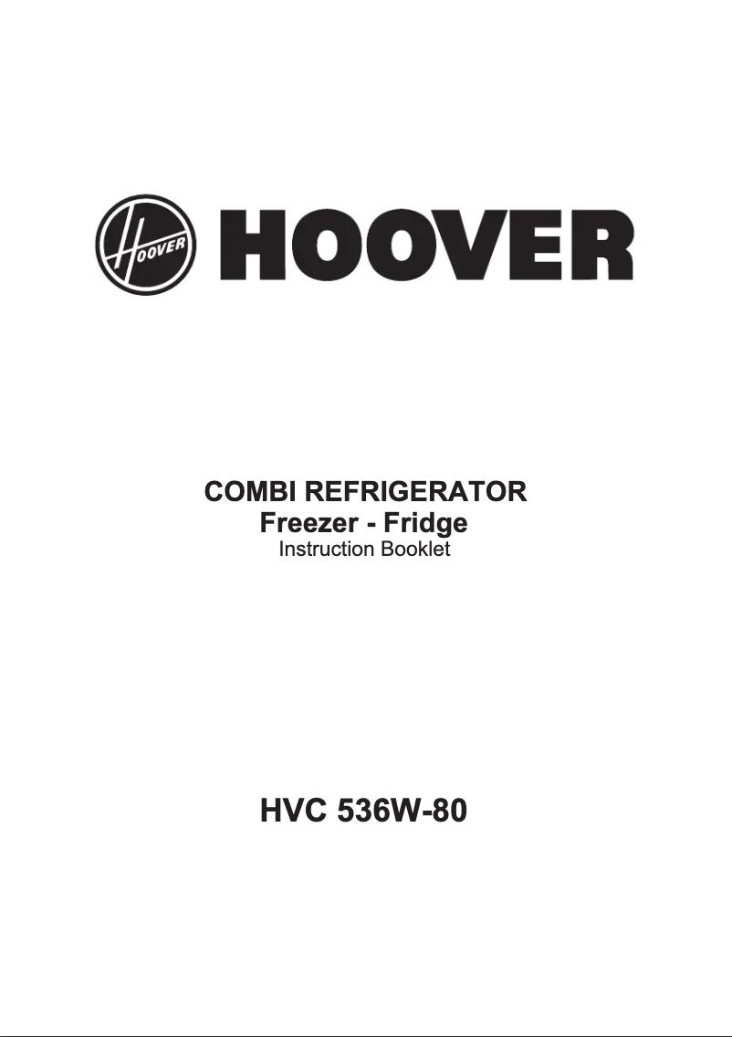 Page 1 of the manual User Manual Hoover HVC 536W-80