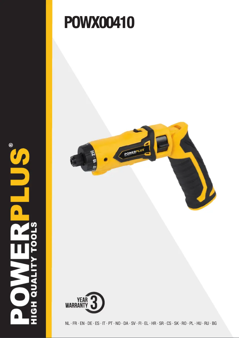 Image de la première page du manuel de l'appareil POWX00410