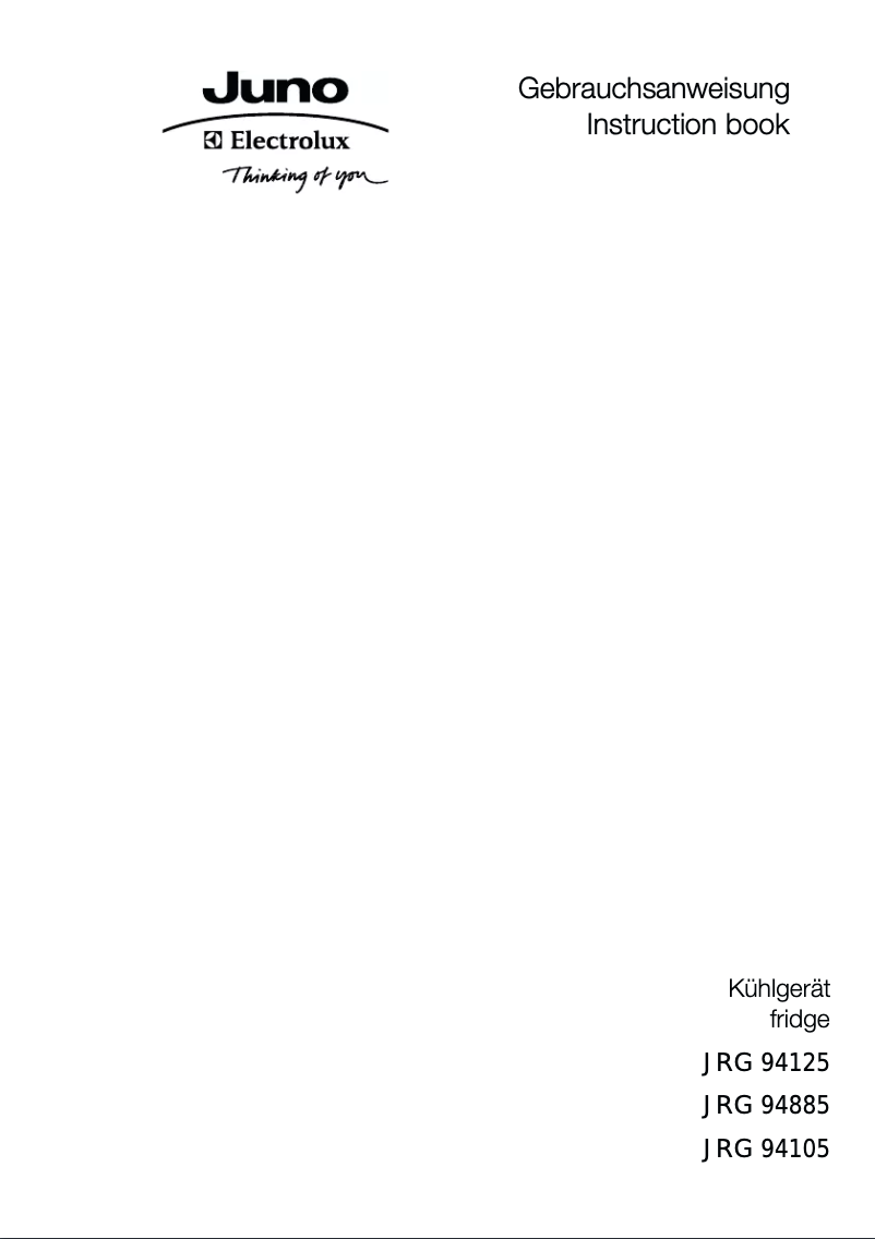 Page 1 de la notice Manuel utilisateur Juno Electrolux JRG94105