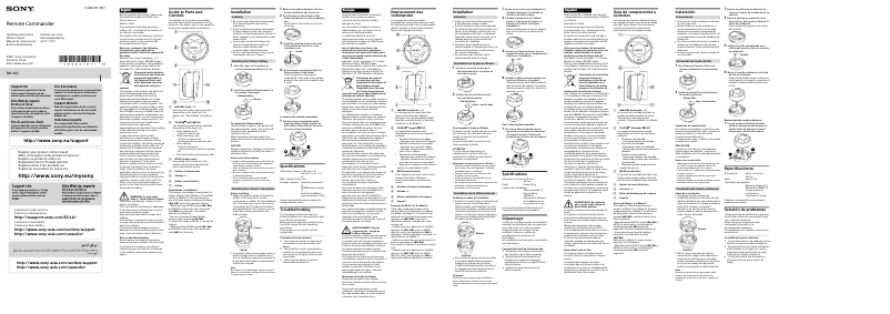 Page 1 de la notice Manuel utilisateur Sony RM-X8S