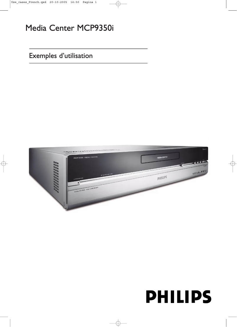 Page 1 de la notice Manuel utilisateur Philips MCP9350I