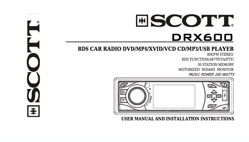 Image de la première page du manuel de l'appareil DRX 600