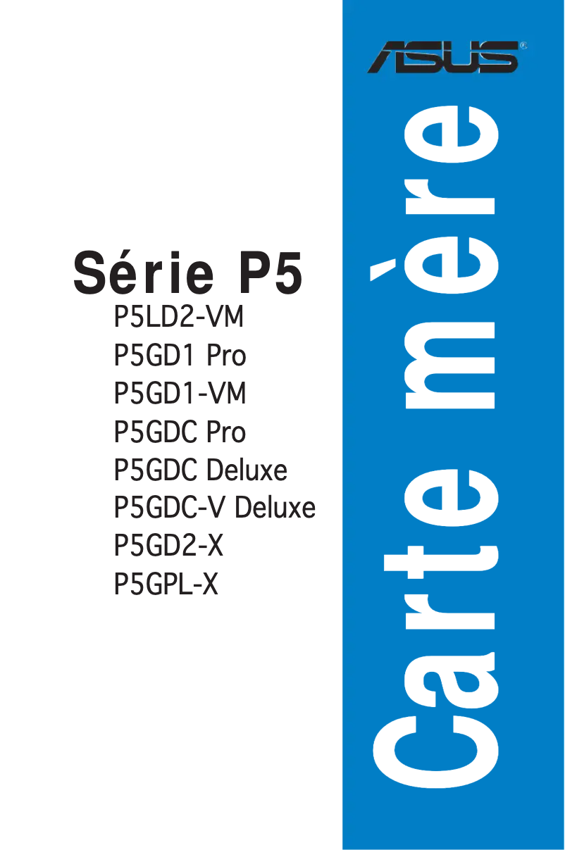 Page 1 de la notice Manuel utilisateur Asus P5GD1-VM