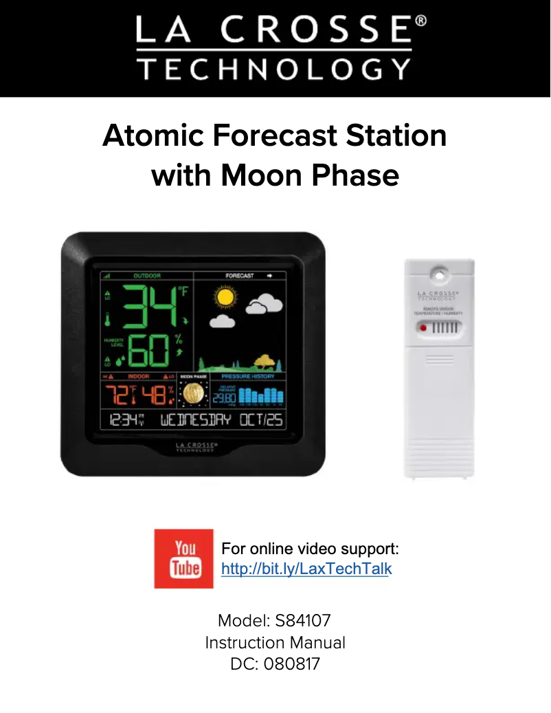 Image de la première page du manuel de l'appareil S84107