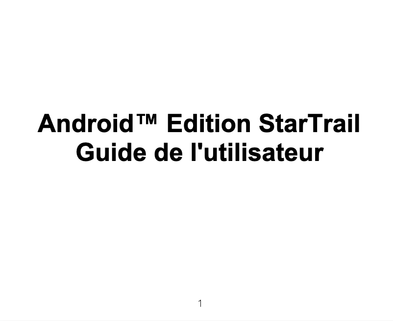 Page n°1 - Manuel utilisateur ZTE StarTrail