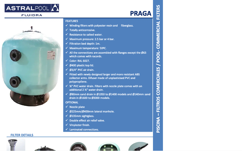 Page n°1 - Fiche technique AstralPool Praga