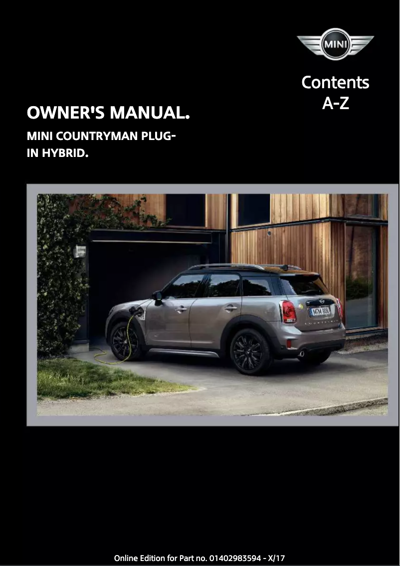 Page 1 de la notice Manuel utilisateur Mini Countryman plug-in Hybrid (2018)