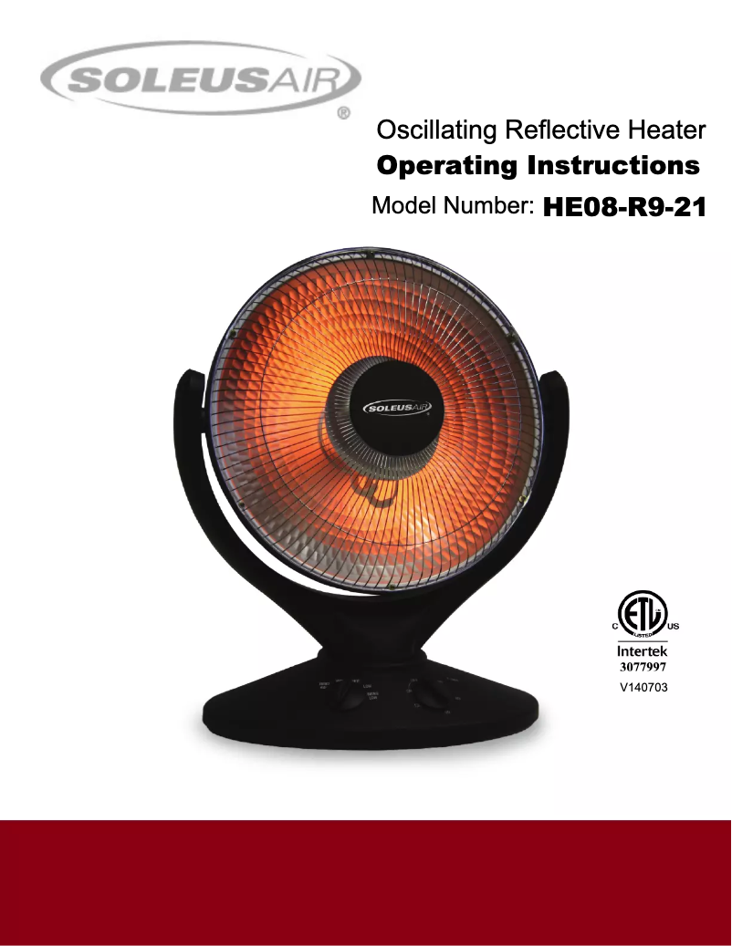 Page n°1 - Manuel utilisateur SoleusAir HE08-R9-21