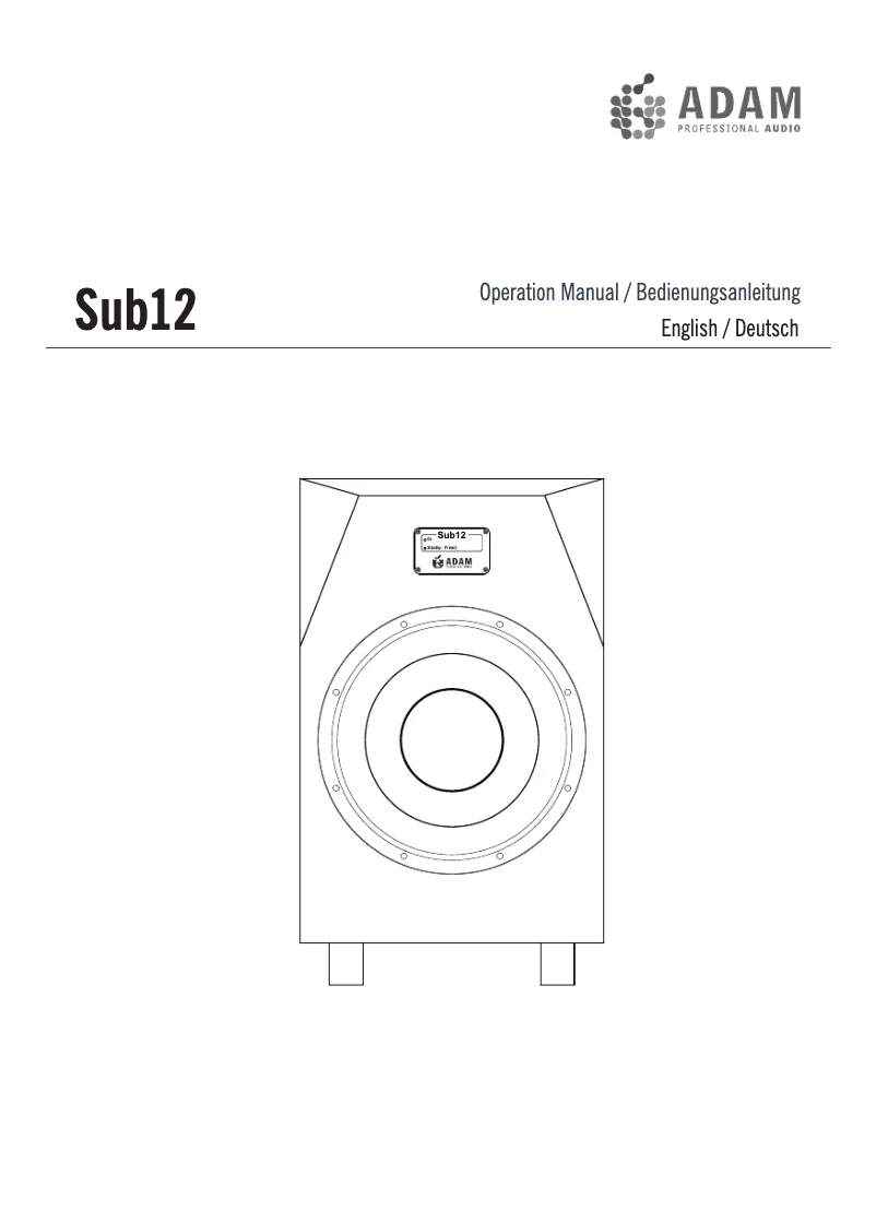 Page 1 de la notice Manuel utilisateur Adam Sub12