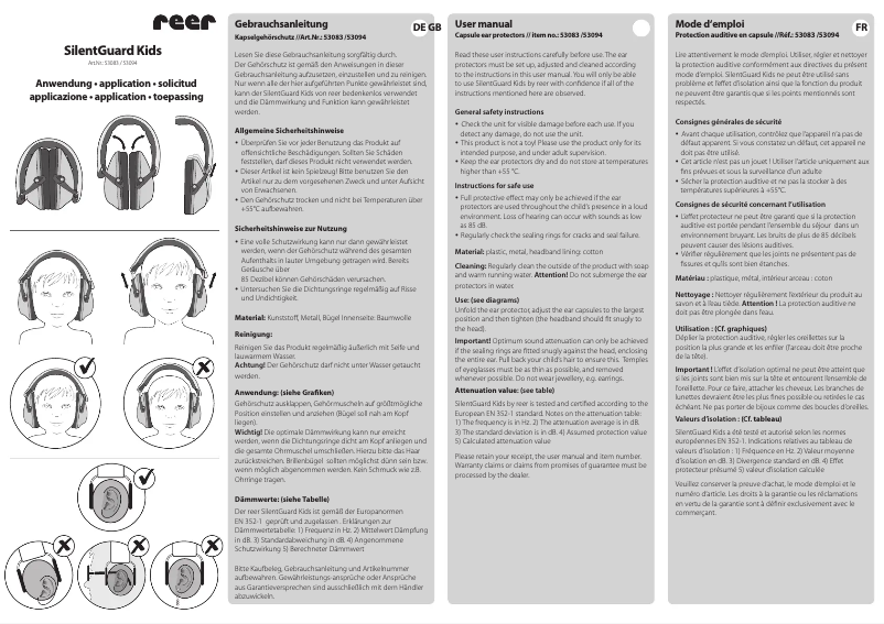 Page n°1 - Manuel utilisateur Reer SilentGuard Kids 53094