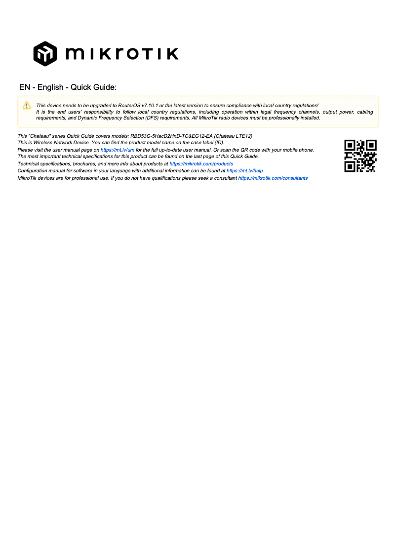 Page n°1 - Manuel utilisateur Mikrotik Chateau LTE12