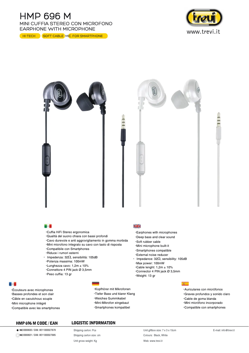 Page n°1 - Manuel utilisateur Trevi HMP 696 M