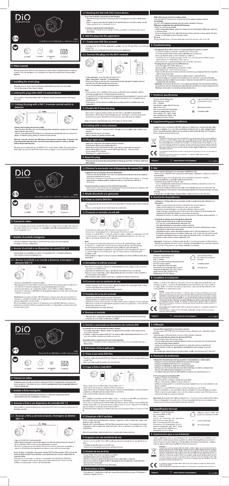Page 1 de la notice Manuel utilisateur DiO 54917