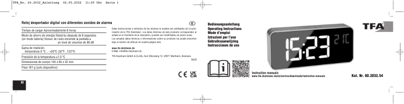 Imagen de la primera página del manual del dispositivo 60.2032.54