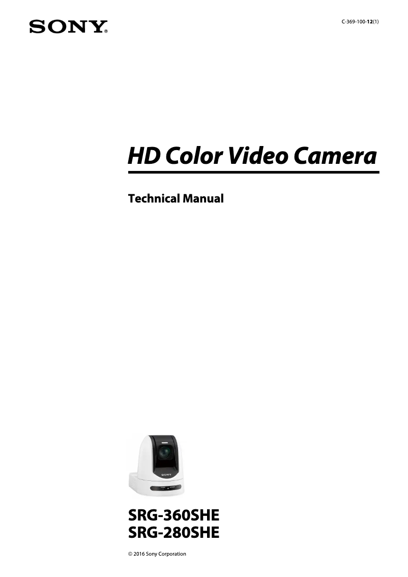 Image de la première page du manuel de l'appareil SRG-360SHE