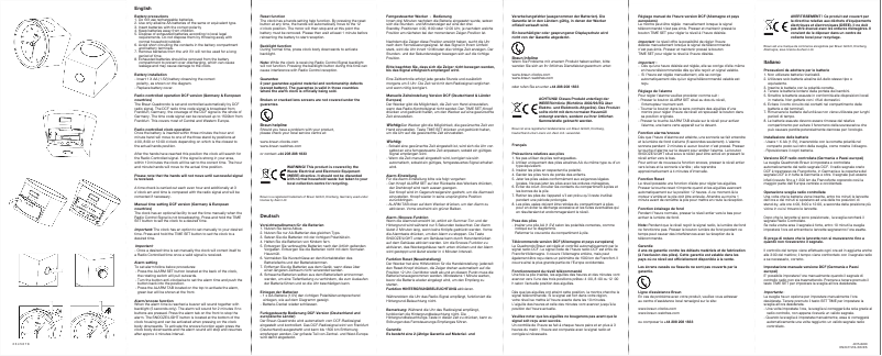 Page 1 de la notice Manuel utilisateur Braun BNC007 DCF