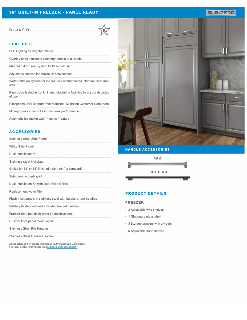 Page 1 de la notice Manuel utilisateur Sub-Zero BI-36F/O-RH