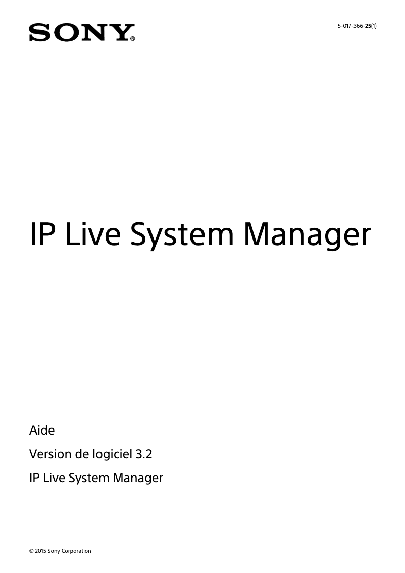 Page n°1 - Manuel utilisateur Sony PWS-100NM1