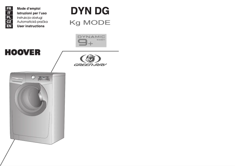 Page n°1 - Manuel utilisateur Hoover DYN 9124DG-18S