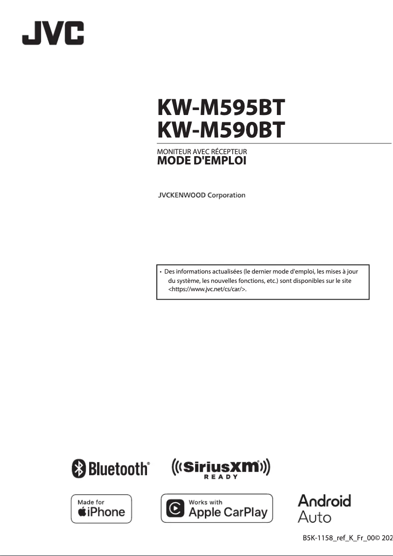 Image de la première page du manuel de l'appareil KW-M590BT