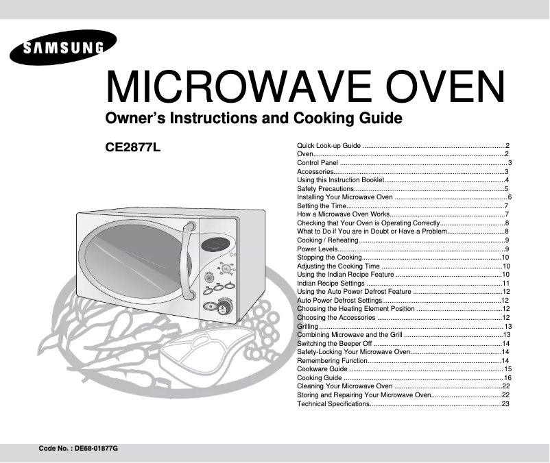 Image de la première page du manuel de l'appareil CE2877L